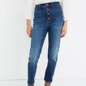 BNWT Madewell Perfect Vintage Jean in Barnsdale Wash: Button-Front Edition